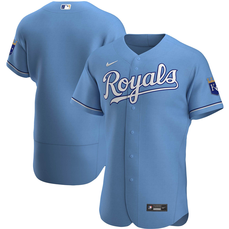 2020 MLB Men Kansas City Royals Nike Light Blue Alternate 2020 Authentic Jersey 1->youth mlb jersey->Youth Jersey